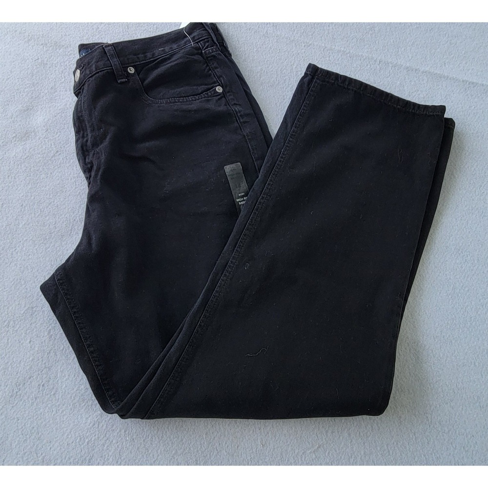 Aeropostale Jeans Womens Baggy Black High Waist Size 14R NEW - Picture 15 of 16